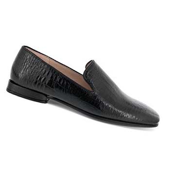 Women's Ecco Anine Squared Smoking Dress Shoes Black | Canada 97ZUT